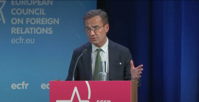 Kristersson pledges continued support for Ukraine and NATO at globalist meeting